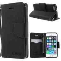 NEWSETS MERCURY Cross Pattern Leather Case for iPhone 5s 5 - Black