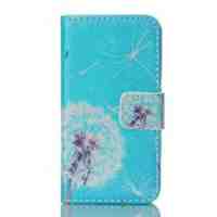 Magnetic Leather Stand Case for iPhone 4S - White Dandelion