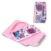 Detachable Wallet Leather Phone Case for iPhone 5c - Flower