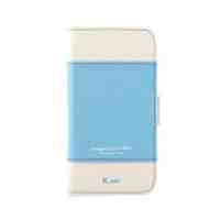 K.WIN PU Leather Case with Card Slots for iPhone 5 - Blue