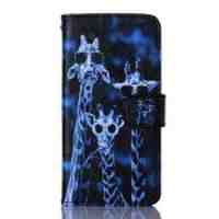 Wallet Leather Stand Cover Case for iPhone 5c - Cool Giraffes