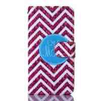 Magnetic Leather Stand Case for iPhone 5c - Rosy Chevron