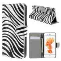 Wallet Leather Stand Case Cover for iPhone 6s - Zebra Stripes