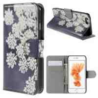 Magnetic Leather Stand Case for iPhone 6s - Blooming Flowers