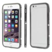 Black SHENGO Sparkling Rhinestone Electroplating Bumper Case for iPhone 6 Plus