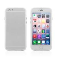 Backless PC + TPU Hybrid Frame Bumper Case for iPhone 6 - White