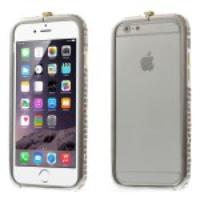 Glittering Dimante Metal Frame Case for iPhone 6 4.7 Inch - Silver