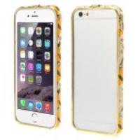 Rhinestone Flowers Metal Bumper Case for iPhone 6 4.7-inch - Orange