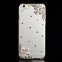 Diagonal Flower Rhinestone Crystal Plastic Case for iPhone 6 4.7 inch