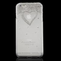 Shiny Rhinestone Heart Transparent PC Case for iPhone 6 Plus