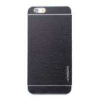 Brushed Aluminum Skin Hard PC Case for iPhone 6 Plus - Black