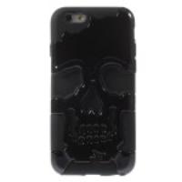 Skull Pattern Plastic + Silicone Hybrid Case for iPhone 6 - Black