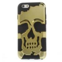 Skull Pattern Plastic + Silicone Hybrid Back Case for iPhone 6 - Yellow