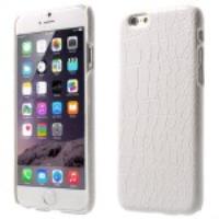 Crocodile Skin Leather Coated Hard Plastic Case for iPhone 6 - White