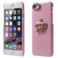 3D Diamante Crown Sequins Hard Case Shell for iPhone 6 - Pink