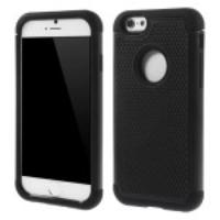 Football Grain PC & Silicone Phone Case for iPhone 6 Plus - Black