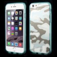 Camouflage Pattern Acrylic + TPU Shell Case for iPhone 6 Plus - Cyan