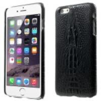 For iPhone 6 Plus Crocodile Head Leather Coated PC Case - Black