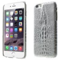 For iPhone 6 Plus Crocodile Head Leather Coated PC Case - Silver