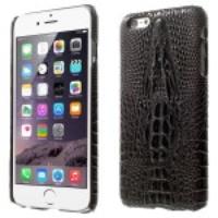 For iPhone 6 Plus Crocodile Head Leather Coated PC Case - Brown