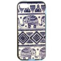 For iPhone 5s 5 Removable PC Frame + TPU Case - Tribal Elephant