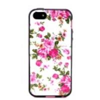 Removable PC + TPU Case Cover for iPhone 5s 5 - Elegant Peony