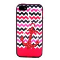 Anchor Chevron Pattern PC and TPU Hybrid Case for iPhone 5c