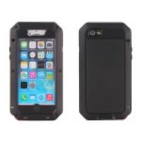 Dustproof Dropproof Shockproof Metal Silicone Case for iPhone 6 - Black