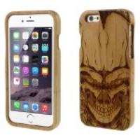 Skull Pattern Wood Protective Phone Case for iPhone 6 - Coffee