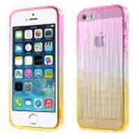 Brushed Gradient Color Acrylic Case for iPhone 5s 5 - Rose / Yellow