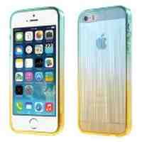 Brushed Gradient Color Acrylic Case for iPhone 5s 5 - Green / Yellow