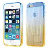 Brushed Gradient Color Acrylic Case for iPhone 5s 5 - Blue / Yellow