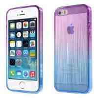 Brushed Gradient Color Acrylic Case for iPhone 5s 5 - Purple / Blue