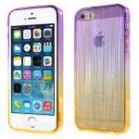 Brushed Gradient Color Acrylic Case for iPhone 5s 5 - Purple / Yellow