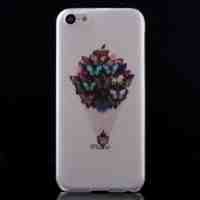 Embossed Pattern Plastic Case for iPhone 5c - Butterfly Hot Air Balloon