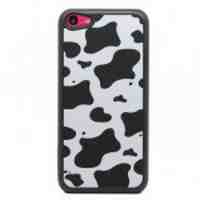 Milk Cow Pattern Flash Powder PC Case for iPhone 5c