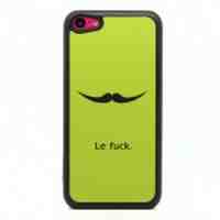 Black Mustache Green Glittery Powder PC Case for iPhone 5c