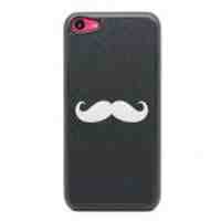 White Mustache Glittery Powder Hard Case for iPhone 5c