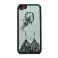 Sketch Girl Glittery Powder PC Phone Case for iPhone 5c