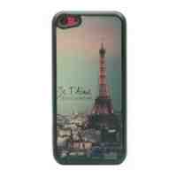 Glitter Powder Hard Plastic Case for iPhone 5c - Eiffel Tower