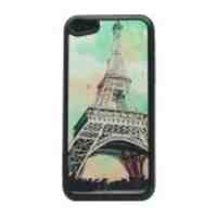 Glitter Powder Hard Cover Case for iPhone 5c - Famous Eiffel Tower