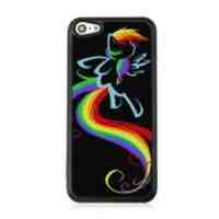 Leather Coated PC Case for iPhone 5c - Rainbow Dash Pattern