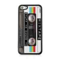 For iPhone 5c Case, Mix Cassette Tape Leather Coated Hard Cover