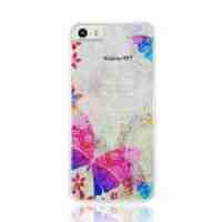 Butterfly and Plants Pattern Plastic Phone Case for iPhone 5 5s