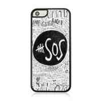 For iPhone 5 5s Plastic Hard Cover Case - SOS Pattern