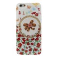 Flash Powder Bowknot & Flower TPU Back Case for iPhone 6