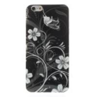 Butterfly & White Flower TPU Skin Case for iPhone 6 Plus