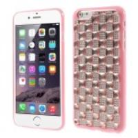 3D Check Rhinestone TPU Case for iPhone 6 4.7 Inch - Pink