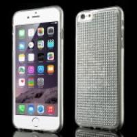 Bling Gel Crystals TPU Case for iPhone 6 Plus - White