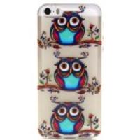 Colorized Owls Embossed TPU Cover Case for iPhone 5 5s